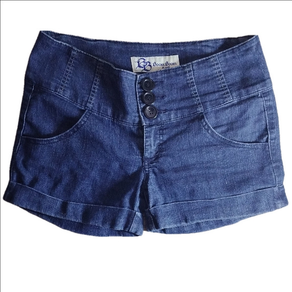 Boom Boom Jeans Blue High Waist Shorts - Picture 1 of 3
